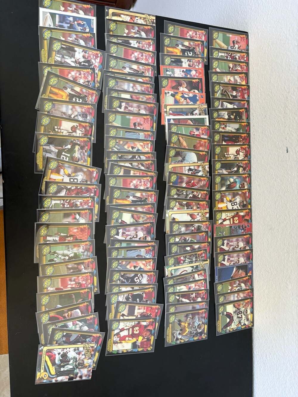 90-100 Vintage Football Card Lot NFL Bulk 3 Penny Sleeves Mixed Brands Baseball